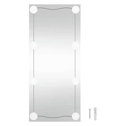 Wandspiegel mit LED-Leuchten 40x80 cm Glas Rechteckig