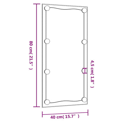 Wandspiegel mit LED-Leuchten 40x80 cm Glas Rechteckig