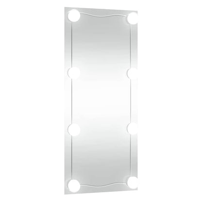 Wandspiegel mit LED-Leuchten 40x80 cm Glas Rechteckig