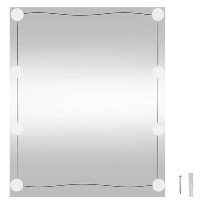 Wandspiegel mit LED-Leuchten 50x60 cm Glas Rechteckig