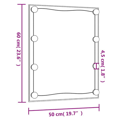 Wandspiegel mit LED-Leuchten 50x60 cm Glas Rechteckig