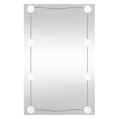Wandspiegel mit LED-Leuchten 50x80 cm Glas Rechteckig