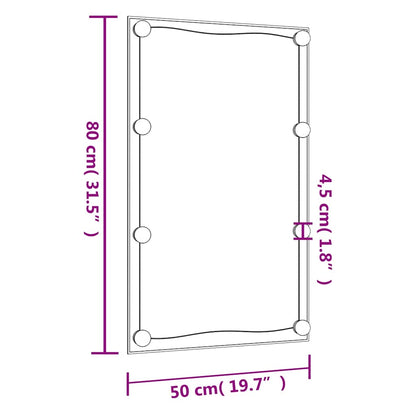 Wandspiegel mit LED-Leuchten 50x80 cm Glas Rechteckig