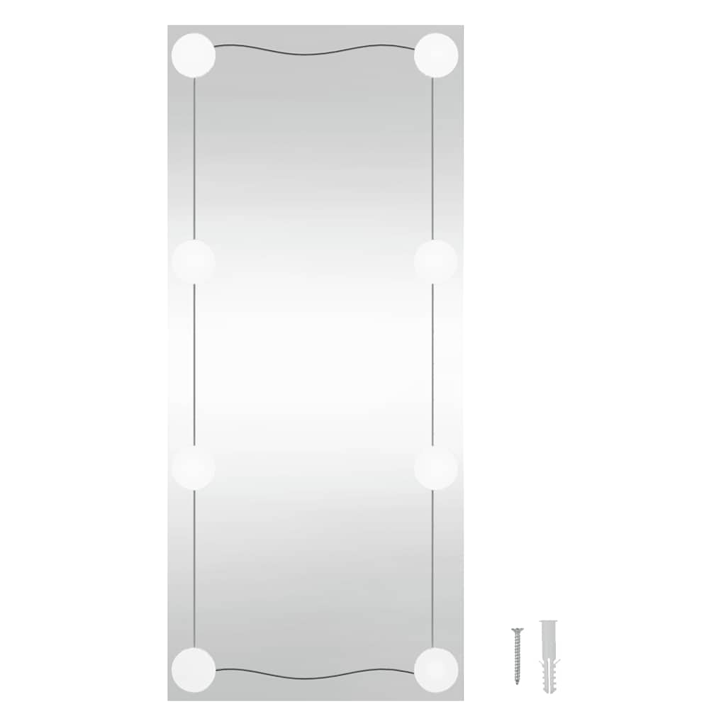 Wandspiegel mit LED-Leuchten 50x100 cm Glas Rechteckig