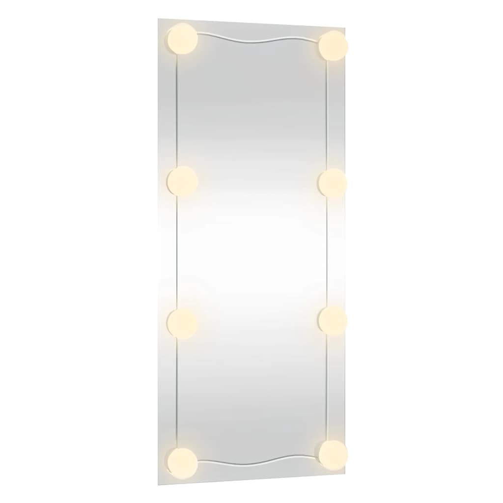 Wandspiegel mit LED-Leuchten 50x100 cm Glas Rechteckig