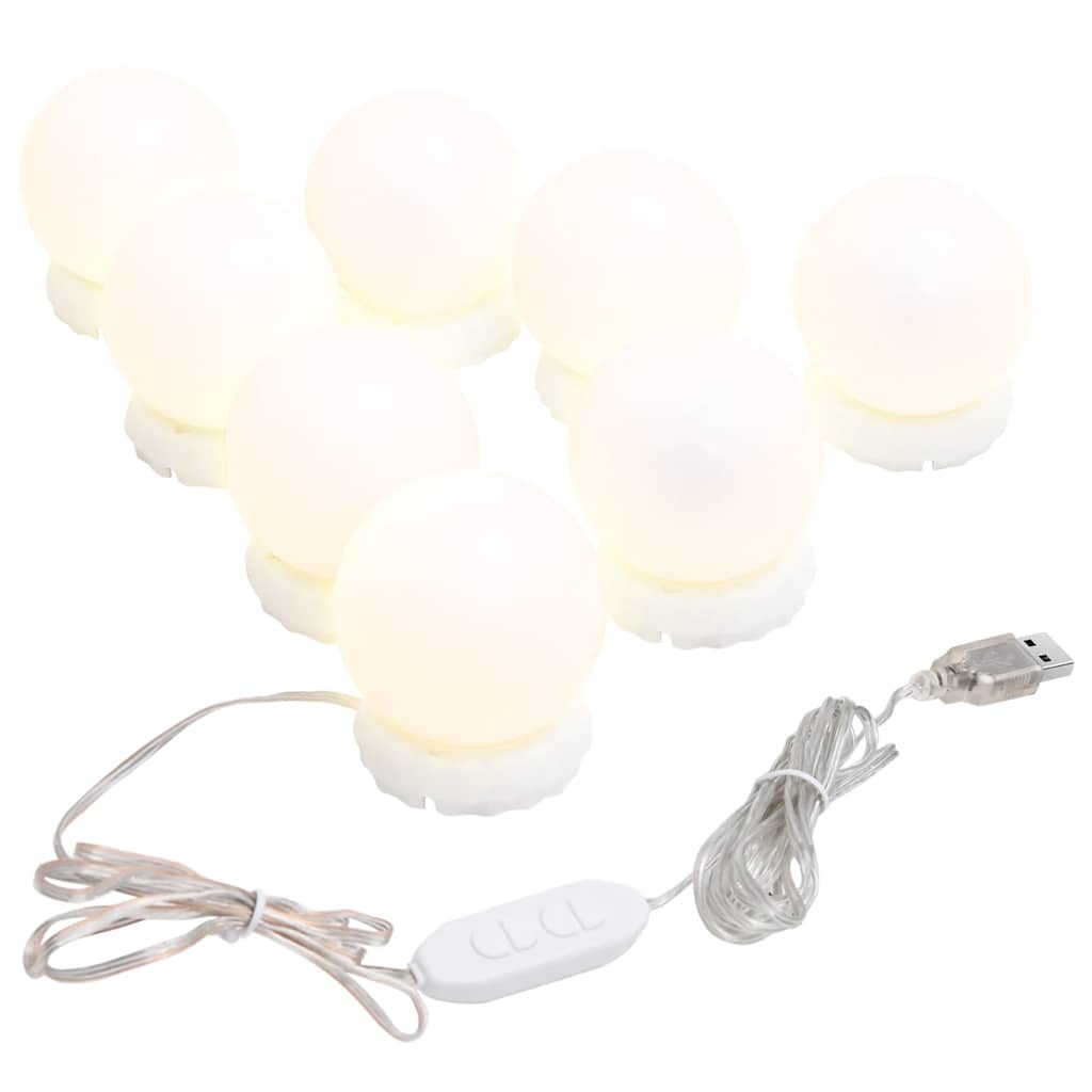 Wandspiegel mit LED-Leuchten 20x50 cm Glas Oval
