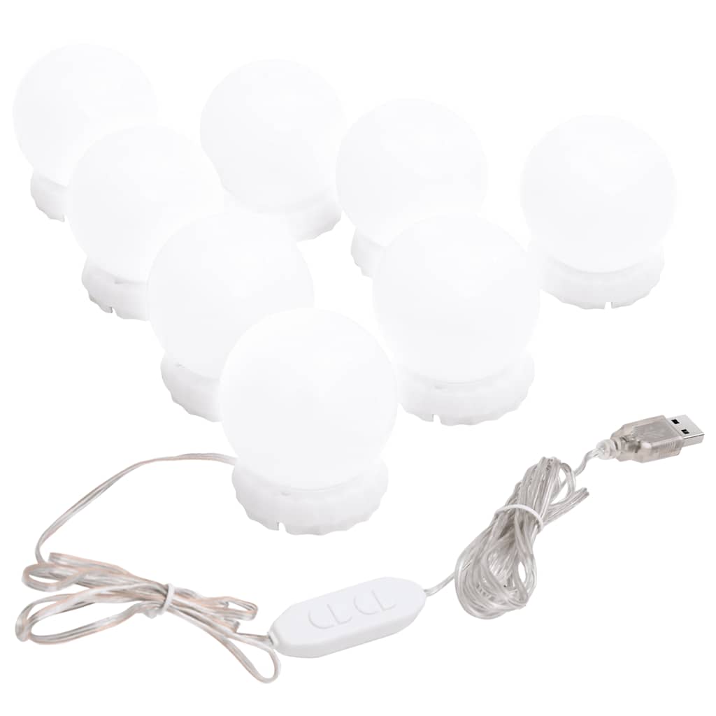 Wandspiegel mit LED-Leuchten 20x50 cm Glas Oval
