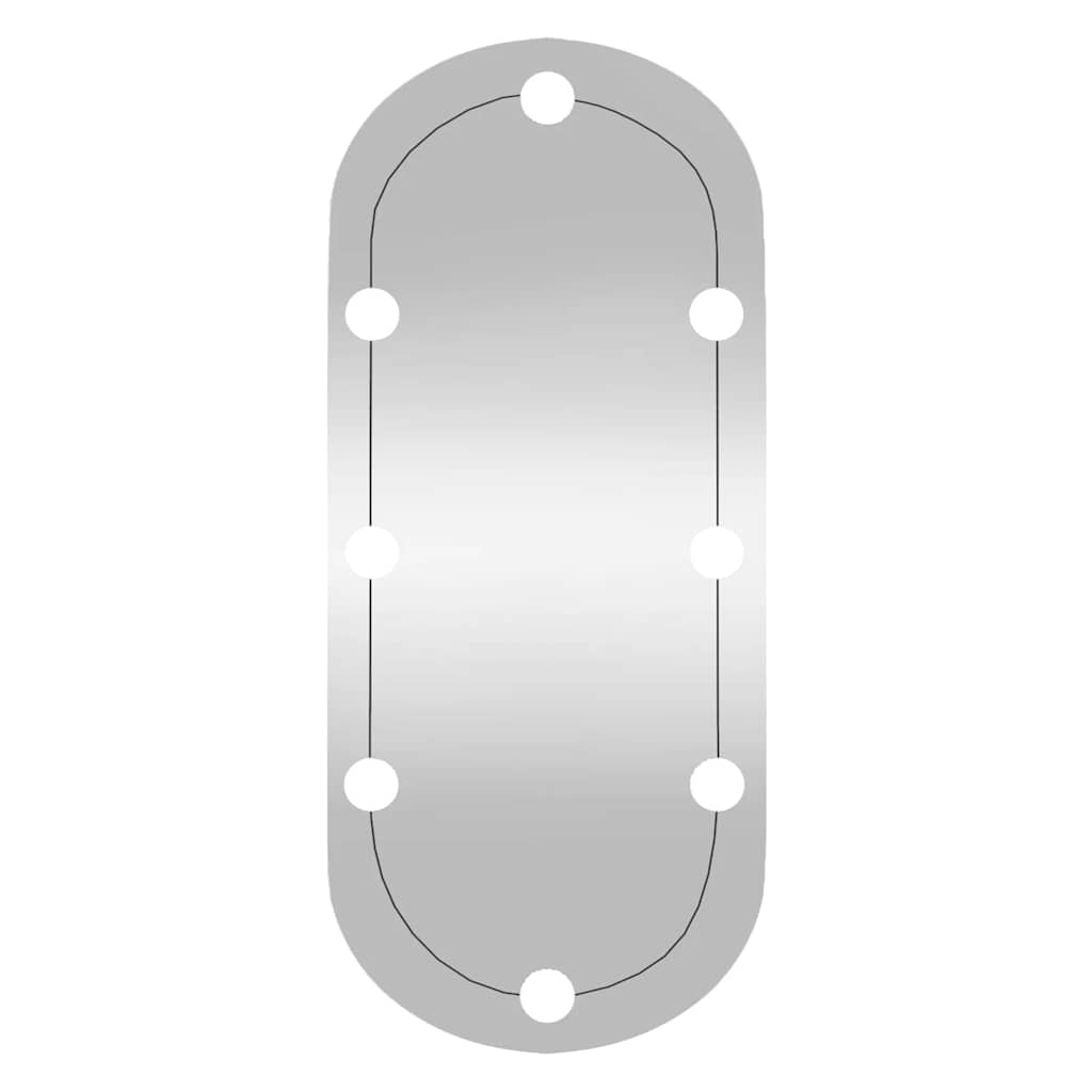 Wandspiegel mit LED-Leuchten 35x80 cm Glas Oval