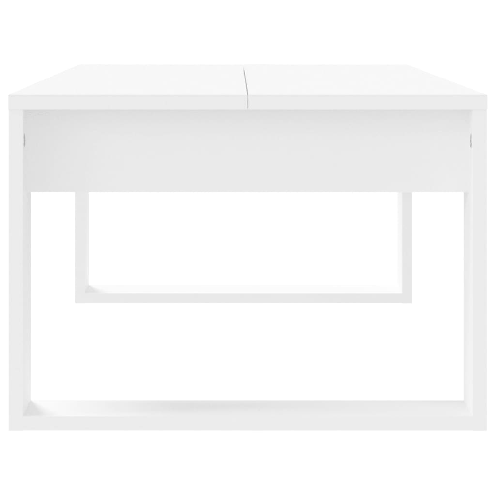 Table basse blanche 102x50x35 cm en bois