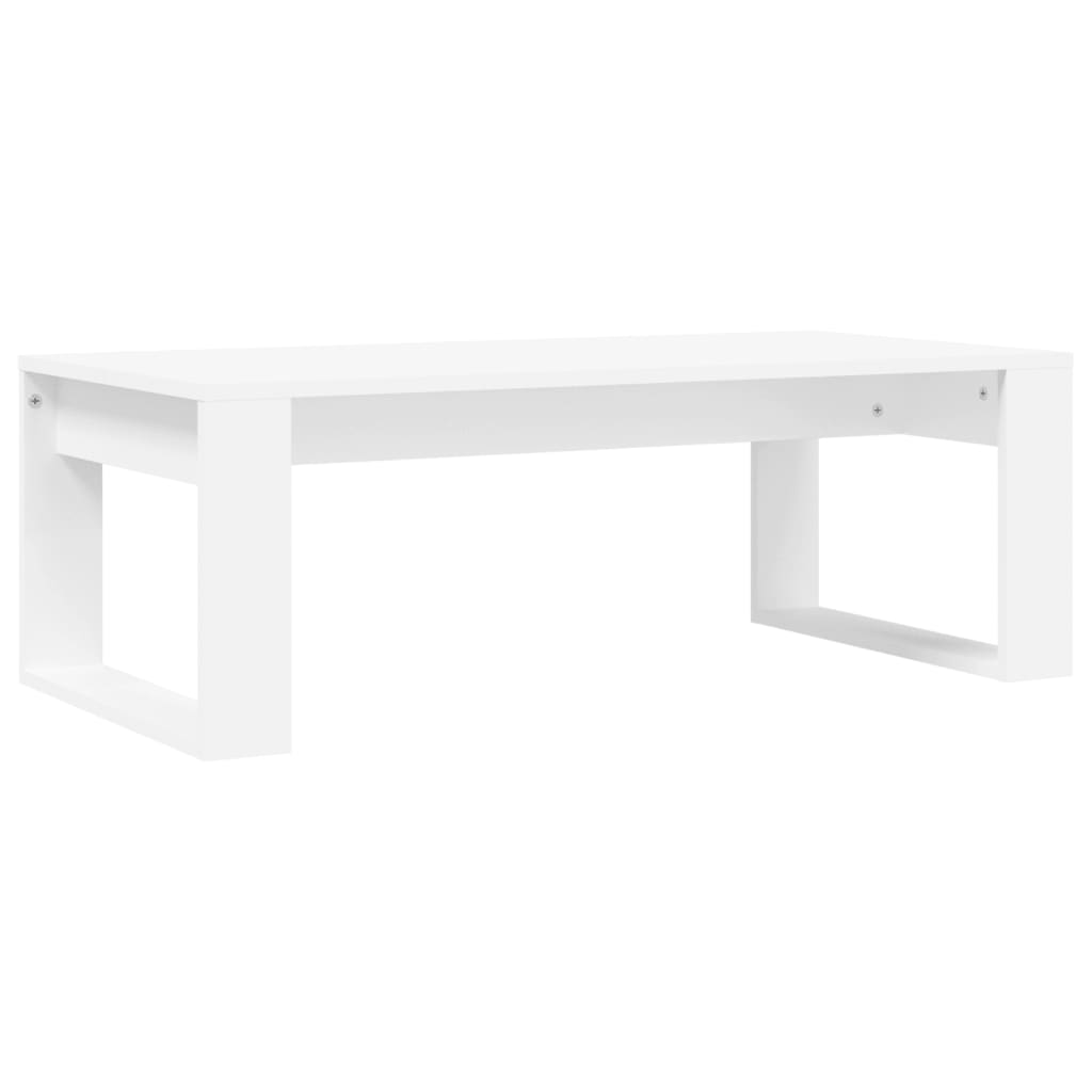 Table basse blanche 102x50x35 cm en bois