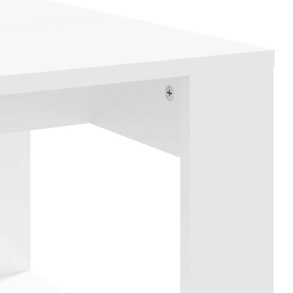 Table basse blanche 102x50x35 cm en bois
