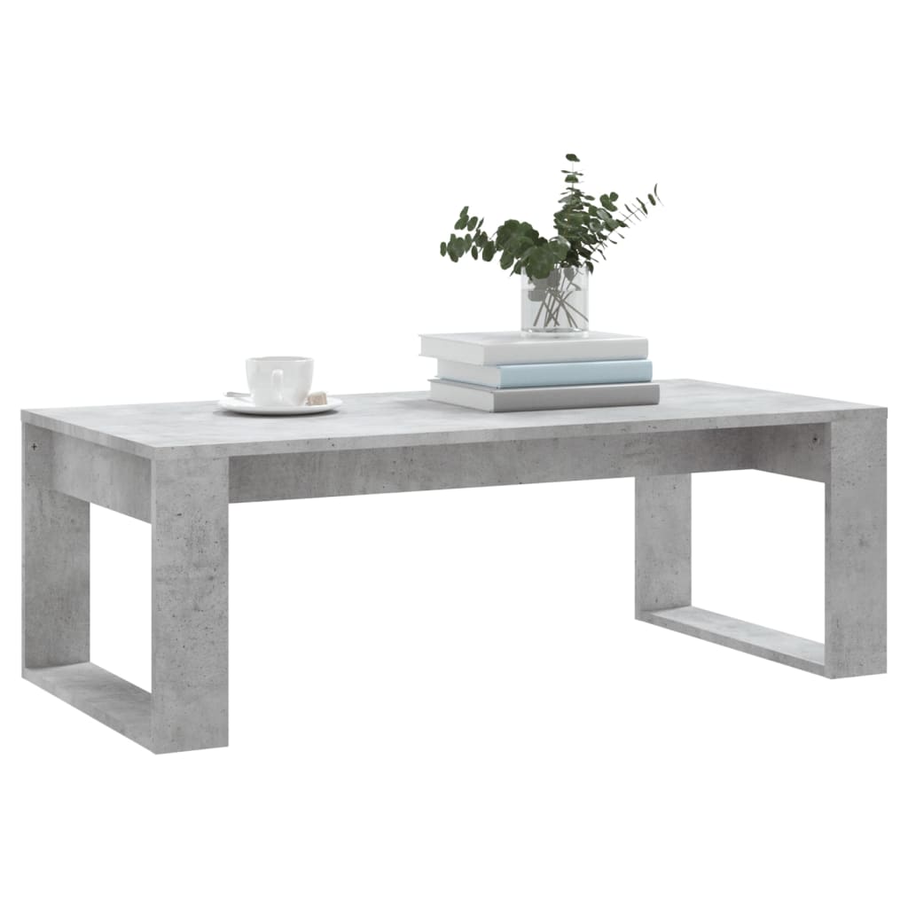 Table basse gris béton 102x50x35 cm en bois