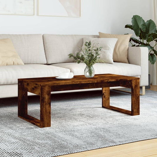Coffee table smoked oak 102x50x35 cm wood material