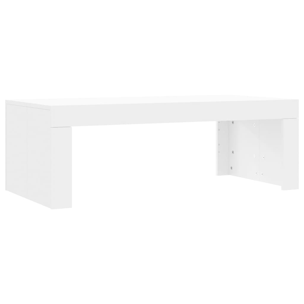 Table basse blanche 102x50x36 cm en bois