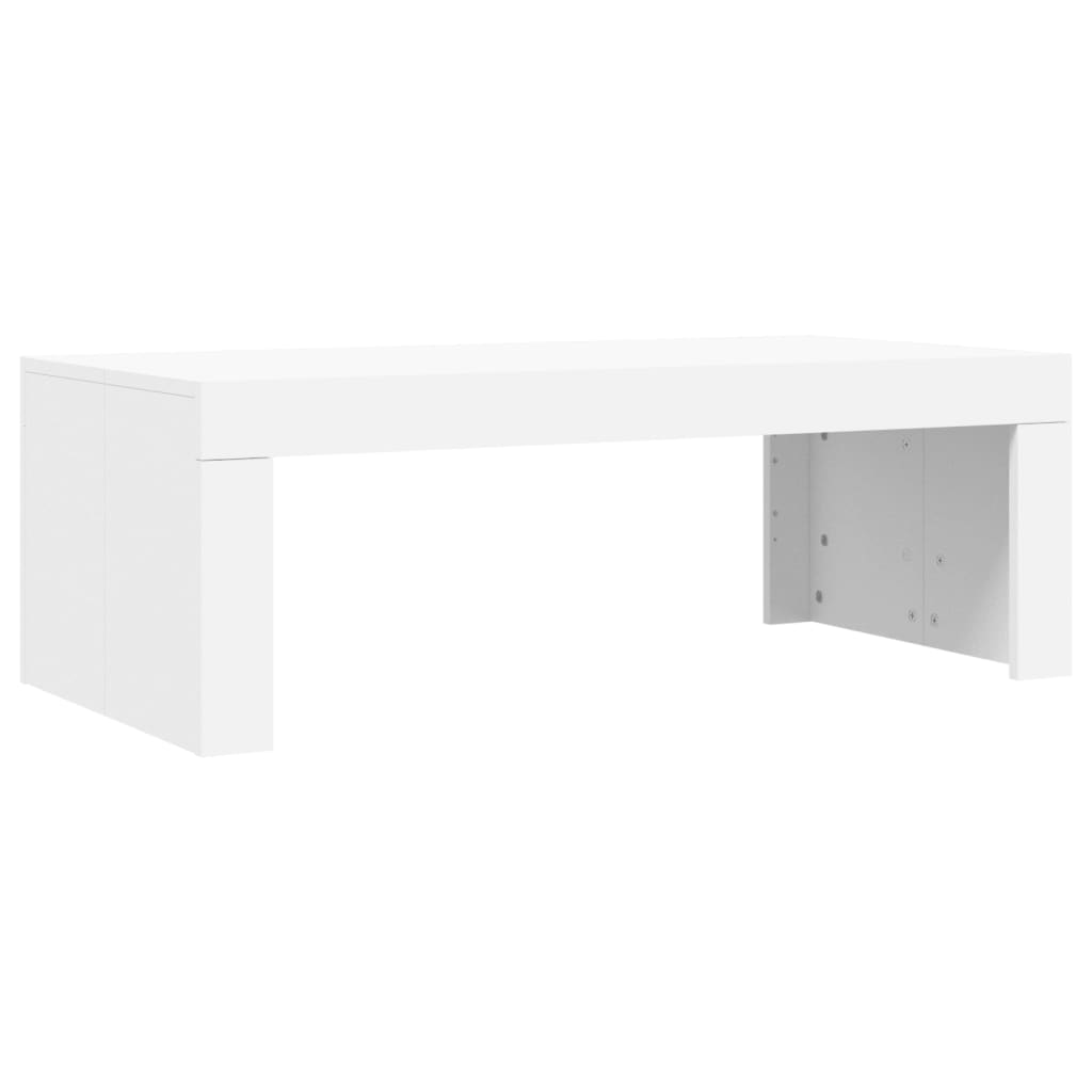 Table basse blanche 102x50x36 cm en bois