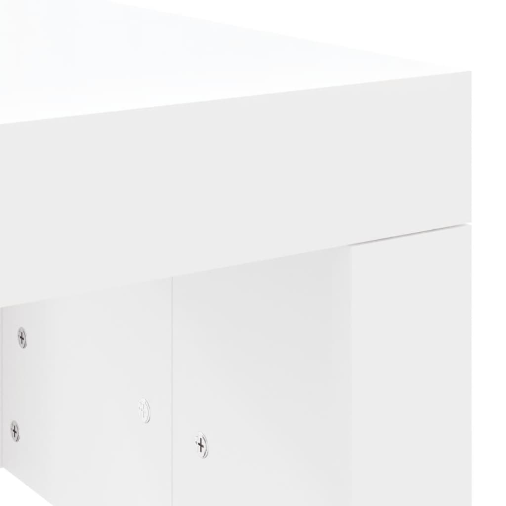 Table basse blanche 102x50x36 cm en bois