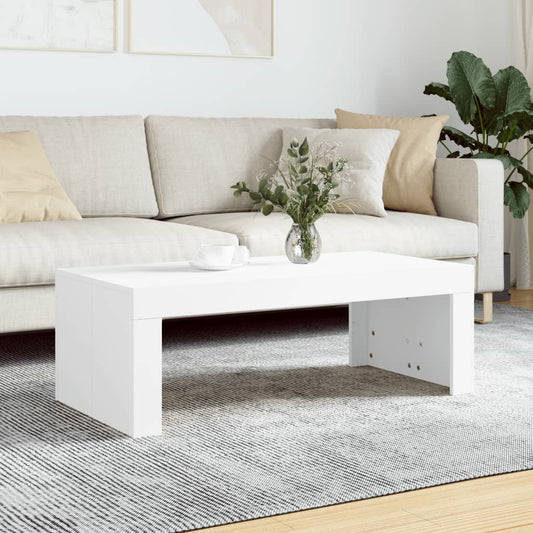 Table basse blanche 102x50x36 cm en bois