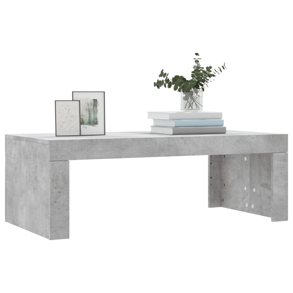 Table basse gris béton 102x50x36 cm en bois