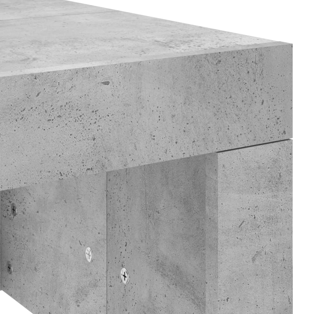 Table basse gris béton 102x50x36 cm en bois