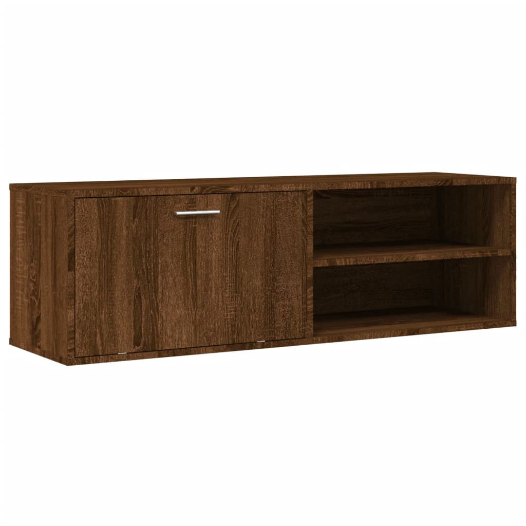 Meuble TV aspect chêne marron 120x34x37 cm matériau bois