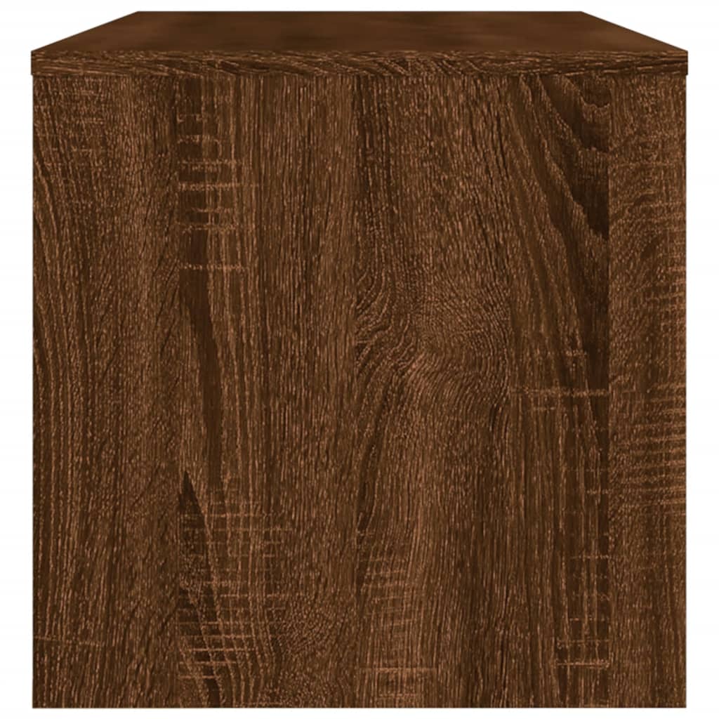 Meuble TV aspect chêne marron 120x34x37 cm matériau bois