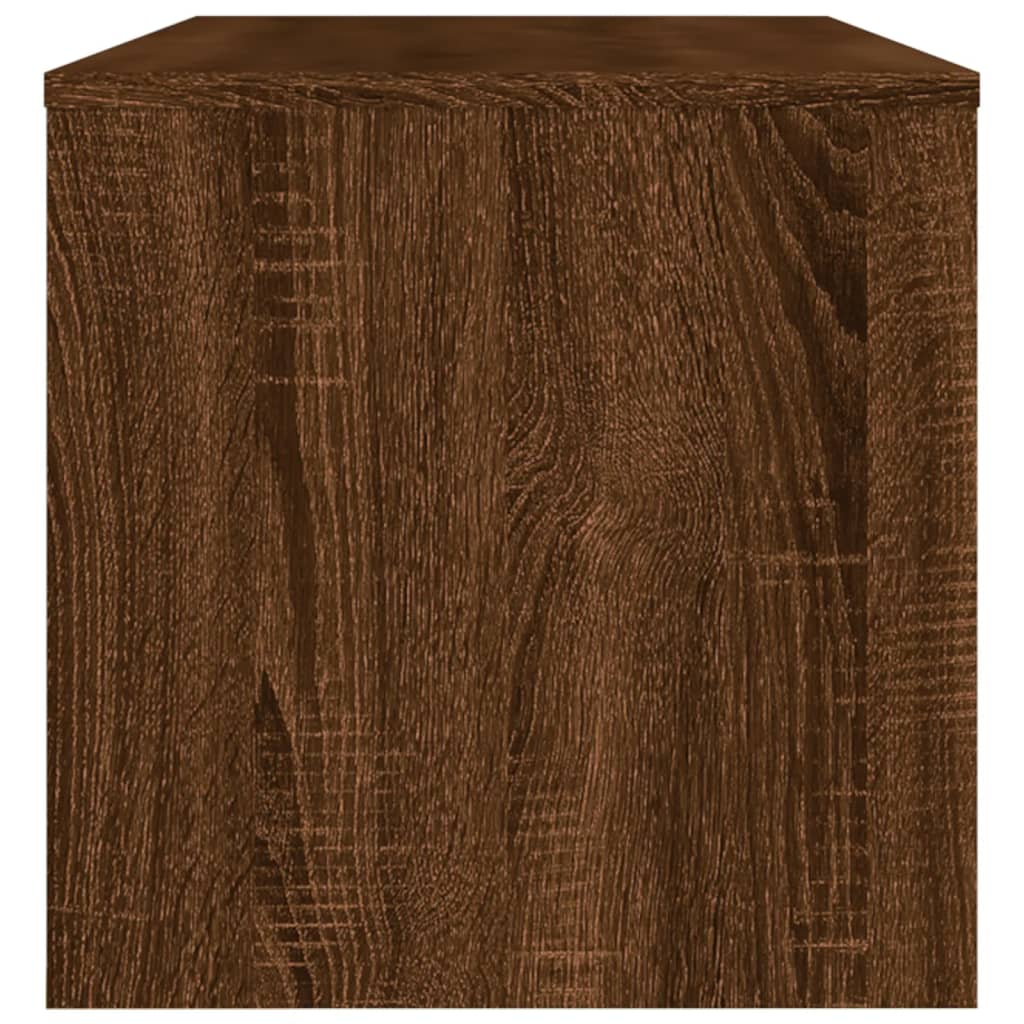 Meuble TV aspect chêne marron 120x34x37 cm matériau bois