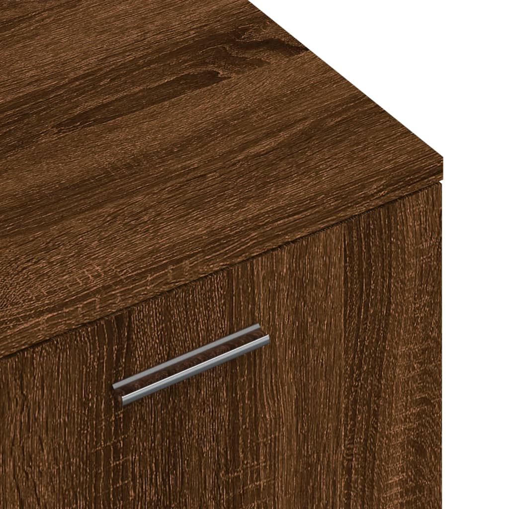 Meuble TV aspect chêne marron 120x34x37 cm matériau bois