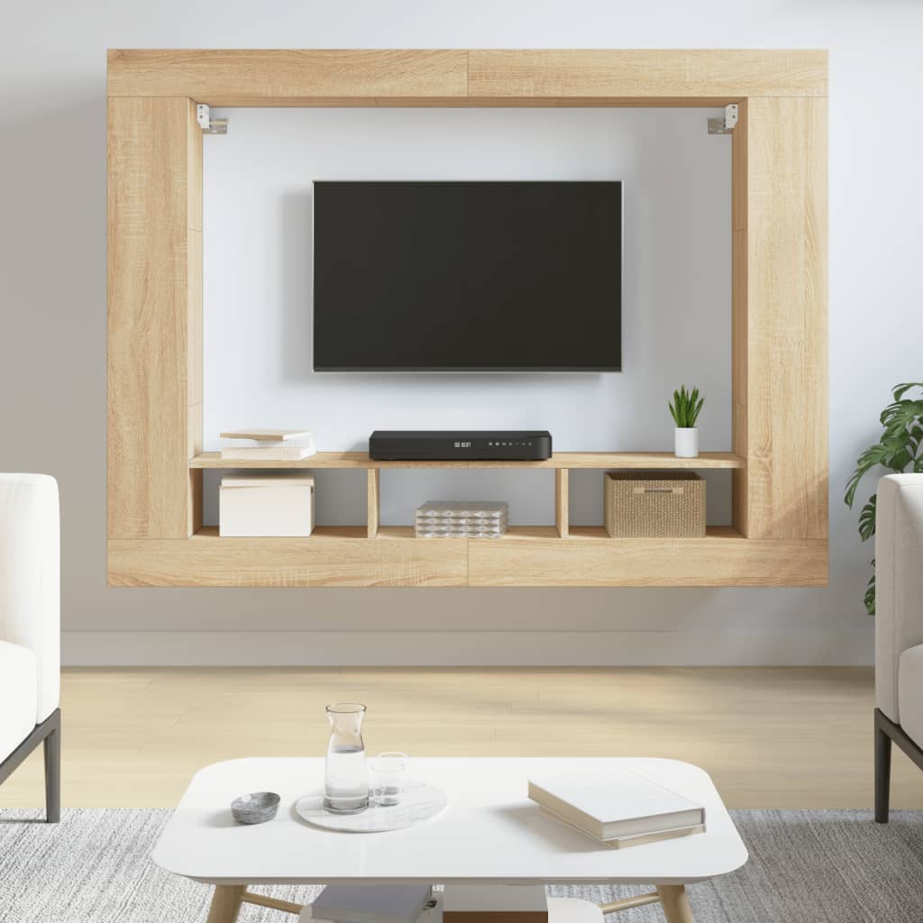Meuble TV chêne Sonoma 152x22x113 cm matériau bois