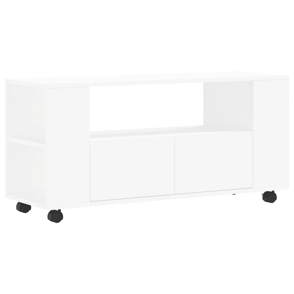 Meuble TV blanc 102x34,5x43 cm en bois
