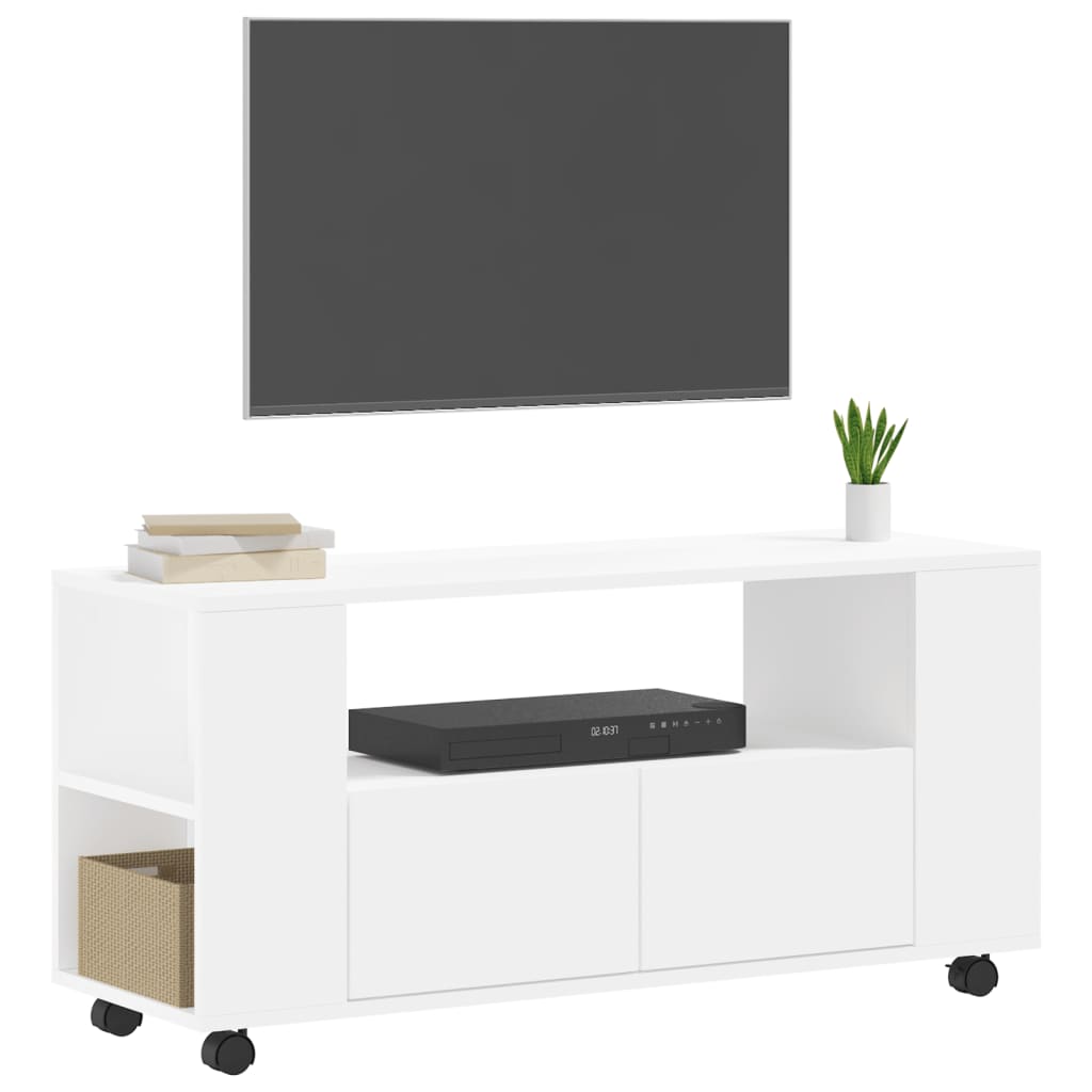 Meuble TV blanc 102x34,5x43 cm en bois