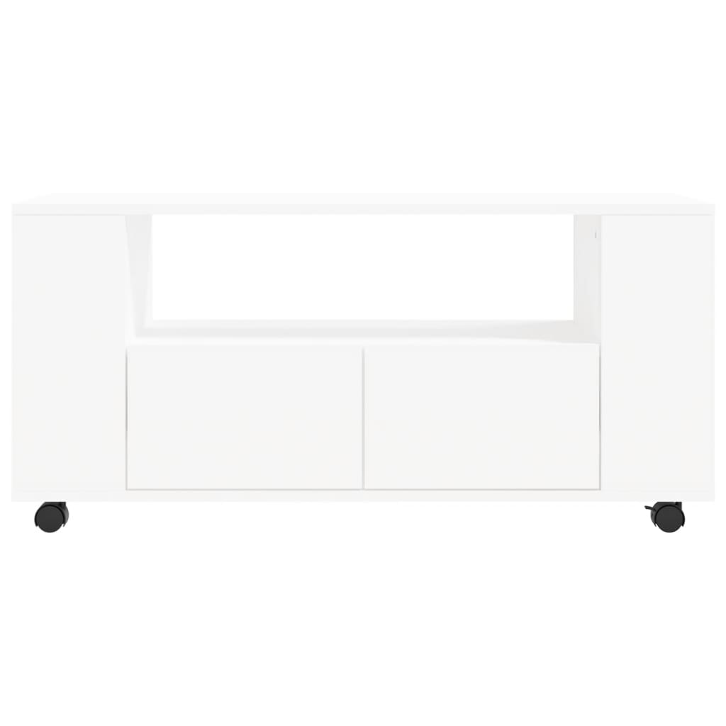 Meuble TV blanc 102x34,5x43 cm en bois