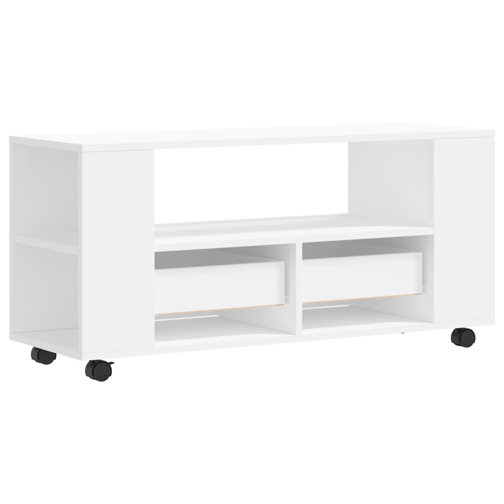 Meuble TV blanc 102x34,5x43 cm en bois