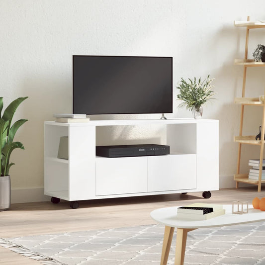 Meuble TV blanc 102x34,5x43 cm en bois