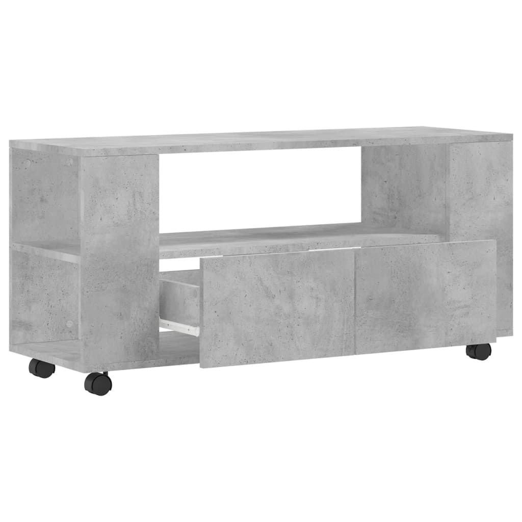 Meuble TV gris béton 102x34,5x43 cm en bois