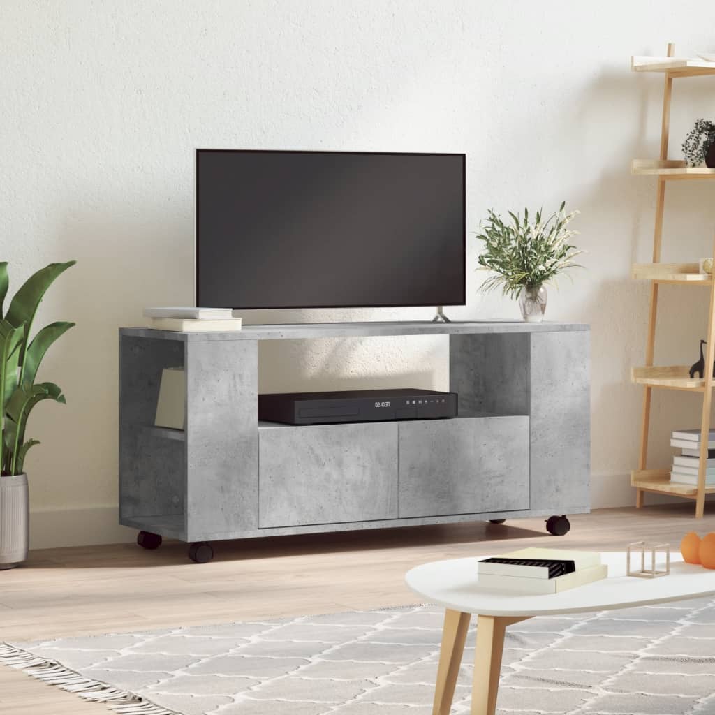 Meuble TV gris béton 102x34,5x43 cm en bois