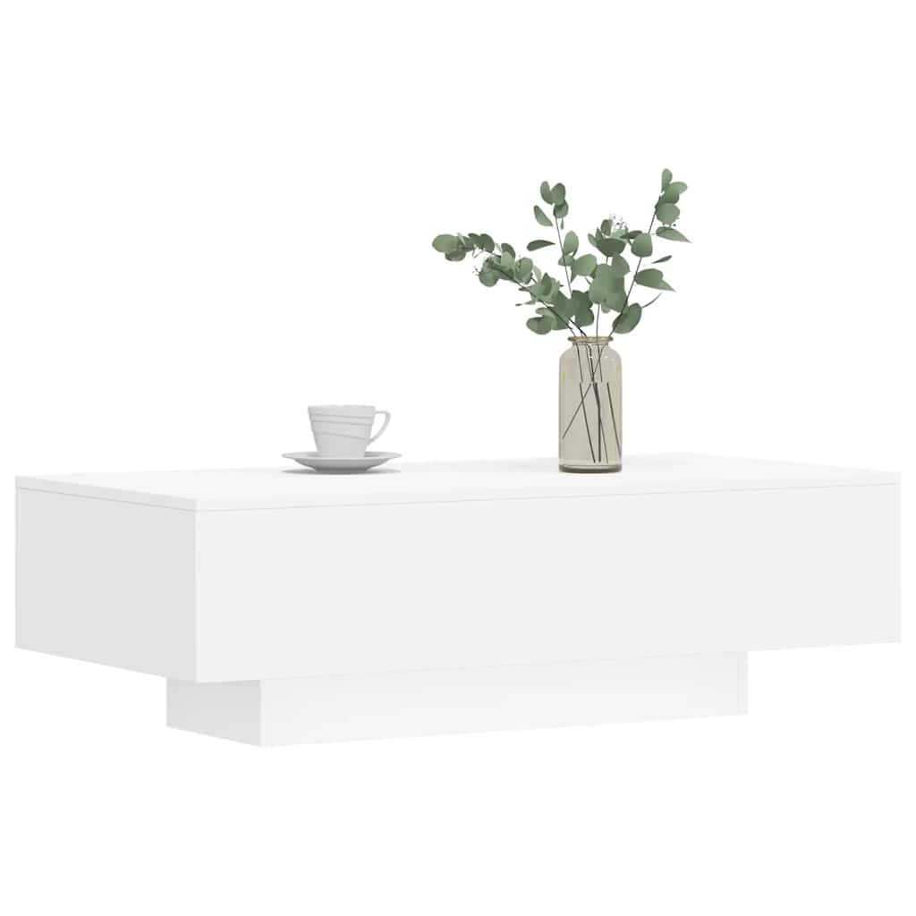 Table basse blanche 100x49,5x31 cm en bois