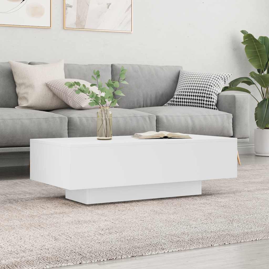 Table basse blanche 100x49,5x31 cm en bois