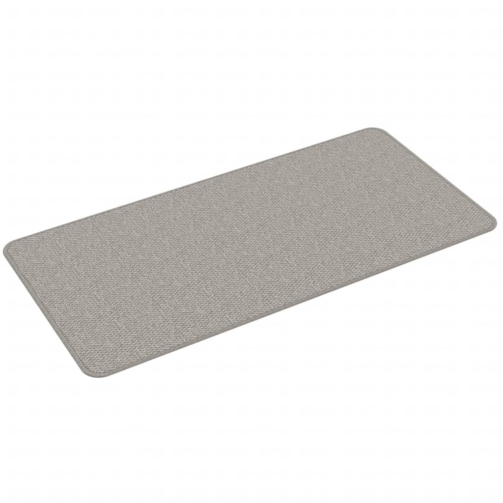 Tapis de couloir aspect sisal taupe 50x100 cm