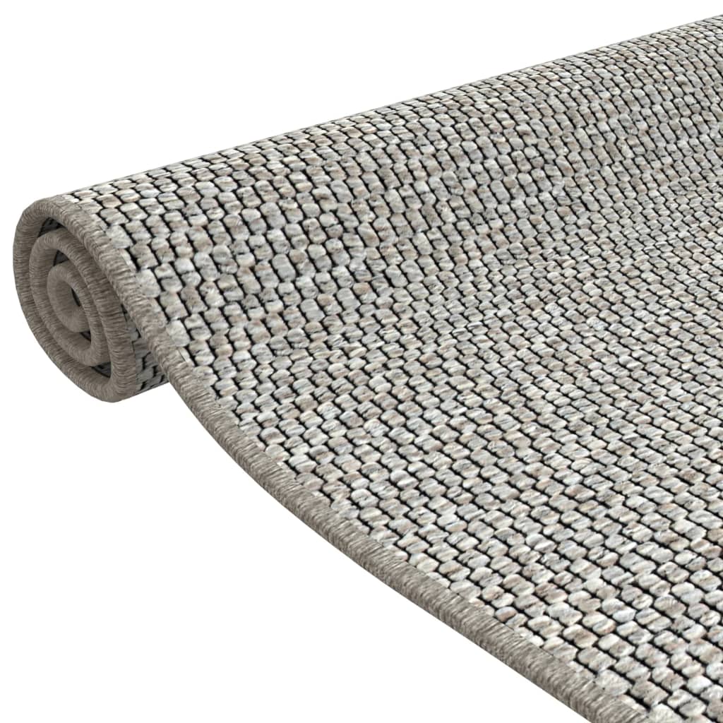 Tapis de couloir aspect sisal taupe 50x100 cm