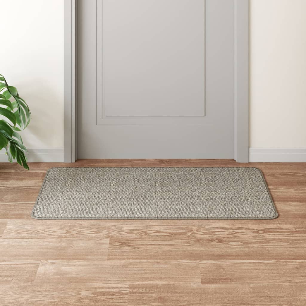 Tapis de couloir aspect sisal taupe 50x100 cm