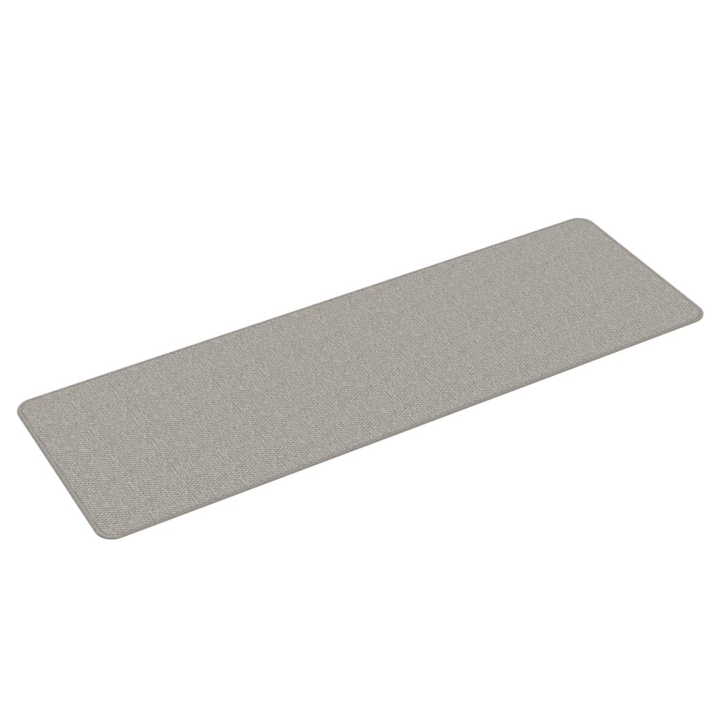 Tapis de couloir aspect sisal taupe 50x150 cm