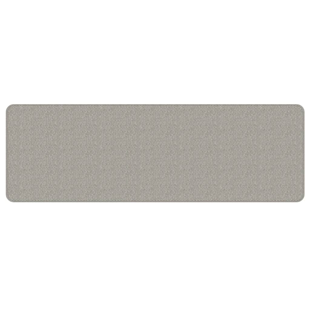 Tapis de couloir aspect sisal taupe 50x150 cm