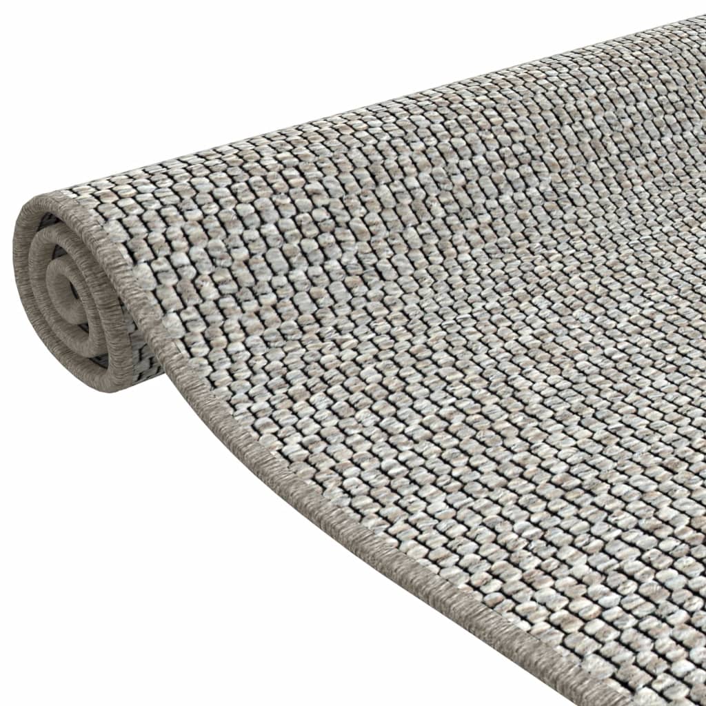 Tapis de couloir aspect sisal taupe 50x150 cm