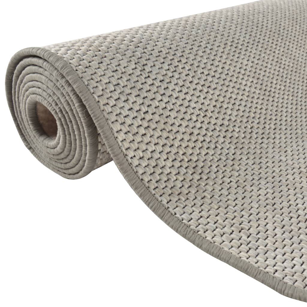 Tapis de couloir aspect sisal taupe 50x250 cm