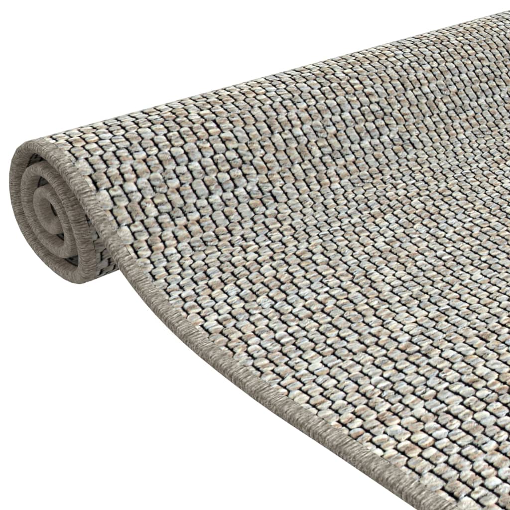 Tapis de couloir aspect sisal taupe 80x150 cm