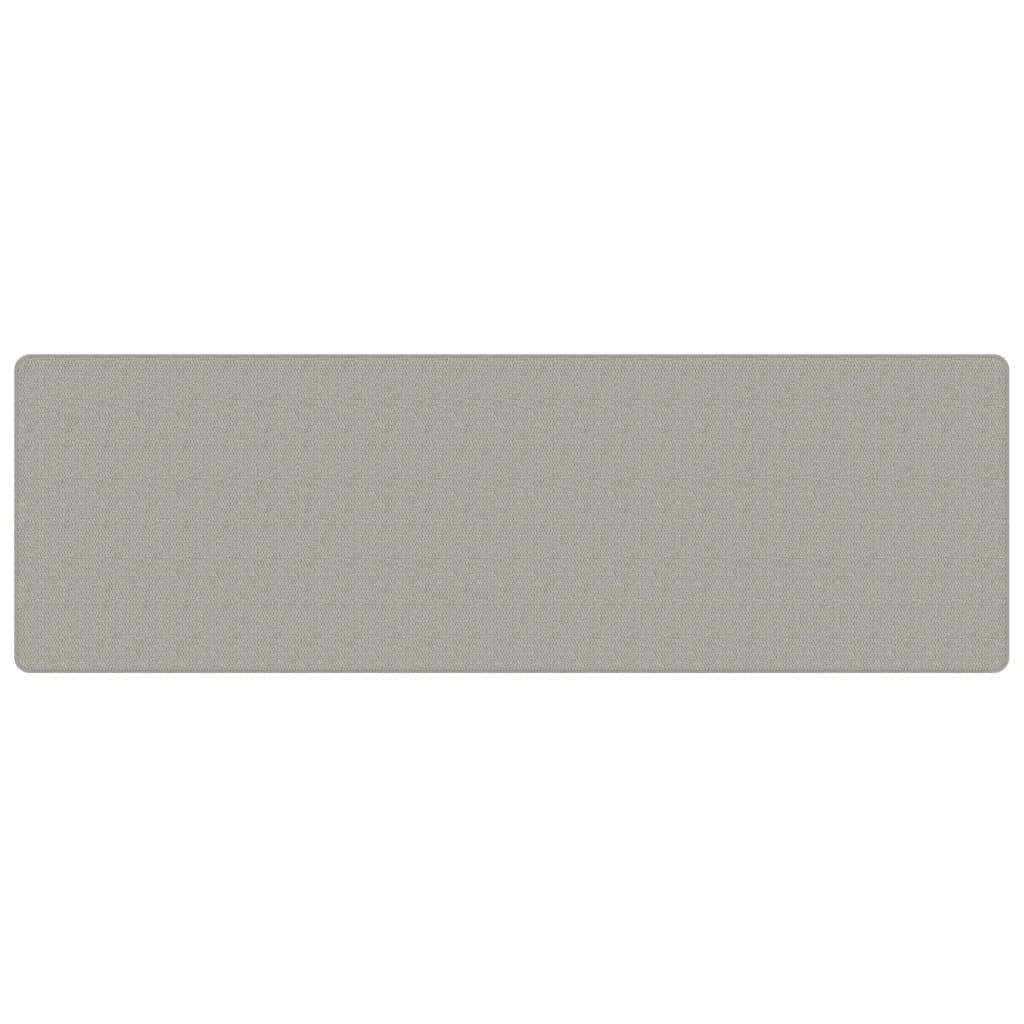 Tapis de couloir aspect sisal taupe 80x250 cm