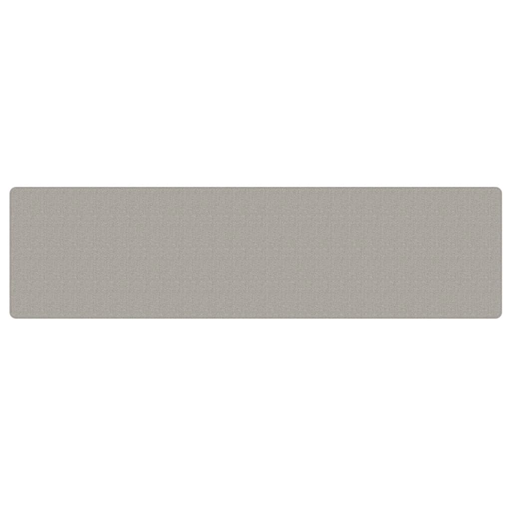 Tapis de couloir aspect sisal taupe 80x300 cm