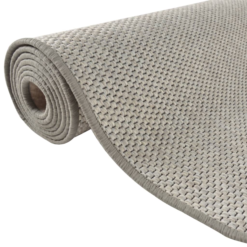 Tapis de couloir aspect sisal taupe 80x400 cm