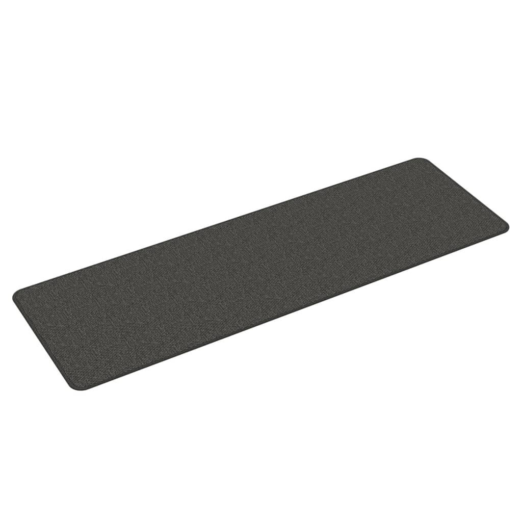 Tapis de couloir aspect sisal anthracite 50x150 cm