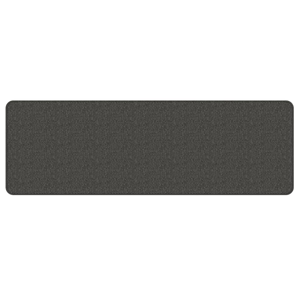 Tapis de couloir aspect sisal anthracite 50x150 cm